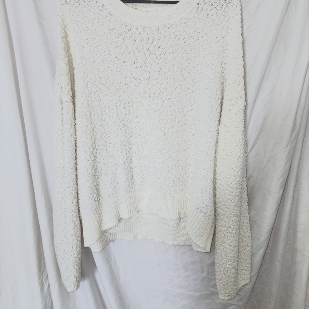 Love + Joy Ladies Crew Neck Long Sleeve Popcorn Knit Sweater Size xl